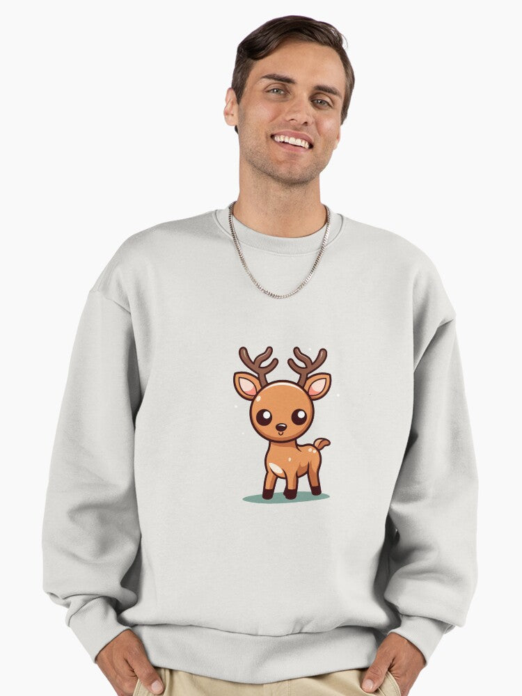 Adorable simple reindeer Premium Oversized Sweatshirt | Premium Unisex T-Shirt, Trending Graphic Tee