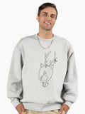 Cute Rudolph in Black Outline Art Print Premium Oversized Sweatshirt | Premium Unisex T-Shirt, Trending Graphic Tee