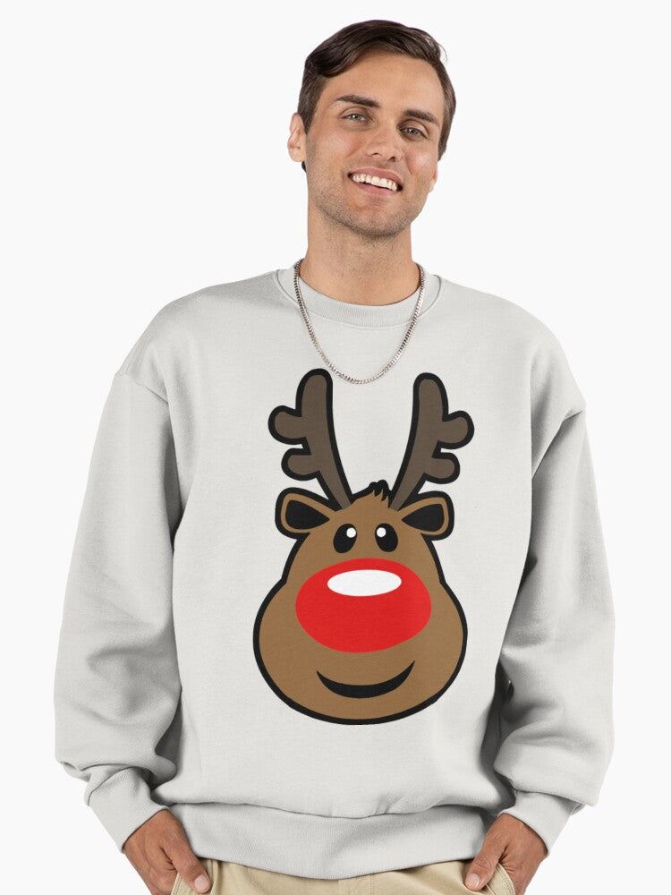 Christmas Rudolph Reindeer Premium Oversized Sweatshirt | Premium Unisex T-Shirt, Trending Graphic Tee