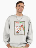 Merry Christmas Santa and Rudolph Tshirt Design Premium Oversized Sweatshirt | Premium Unisex T-Shirt, Trending Graphic Tee