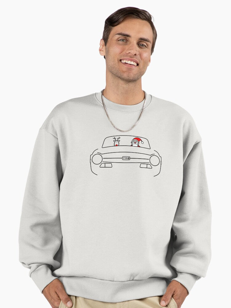 Triumph TR6 classic British sports car Christmas special edition Premium Oversized Sweatshirt | Premium Unisex T-Shirt, Trending Graphic Tee
