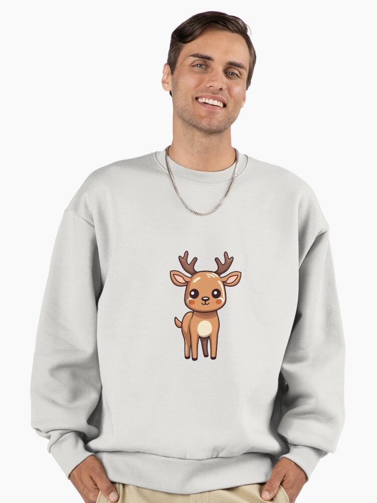 Cute reindeer art Premium Oversized Sweatshirt | Premium Unisex T-Shirt, Trending Graphic Tee