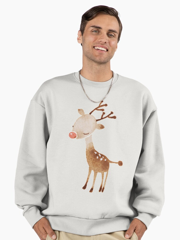 Rudolf the reindeer Premium Oversized Sweatshirt | Premium Unisex T-Shirt, Trending Graphic Tee