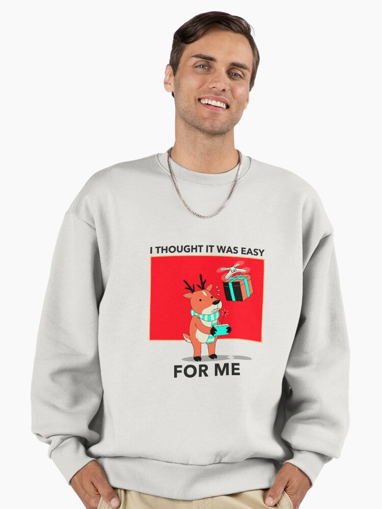 Christmas reindeer funny Rudolph Premium Oversized Sweatshirt | Premium Unisex T-Shirt, Trending Graphic Tee