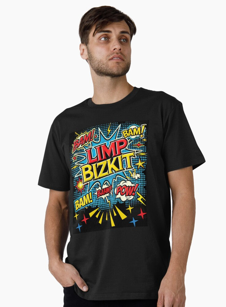 Limp Bizkit Comic Book Blast AI Generated Pop Art Explosive Design Premium T Shirt T Shirt Premium Print