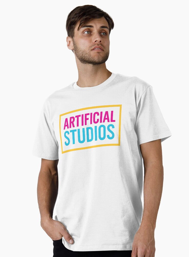 Artificial Studios neon typography Premium T Shirt T Shirt Comfort Fit Modern Aesthetic