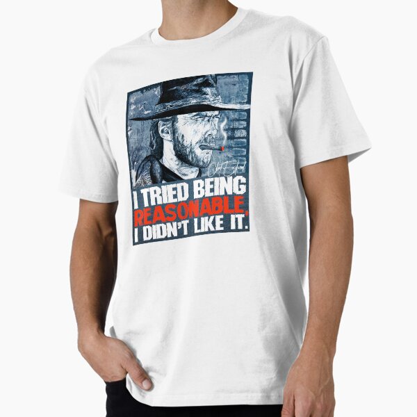 Spaghetti Western Clint Eastwood Illustration Highland Drifter Art - terracotta colorSpaghetti Western Clint Eastwood Illustration Highland Drifter Art Premium T-Shirt for Sale by trueblue0036