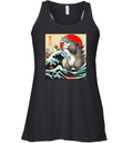 Catzilla Cat Japanese Art Funny Cat Gifts Racerback Tank