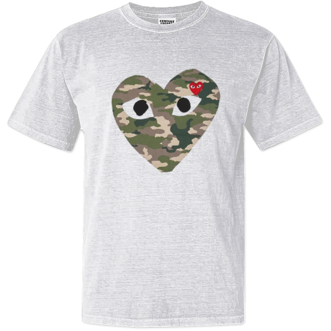 Cdg Play Camo Big Heart Dyed Heavyweight T Shirt