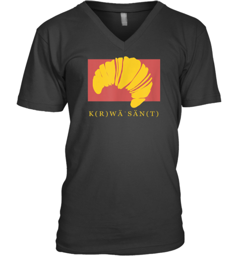 Croissant Krwasant V Neck T Shirt