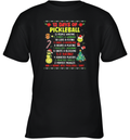 Christmas 12 Days Of Pickleball Youth T Shirt