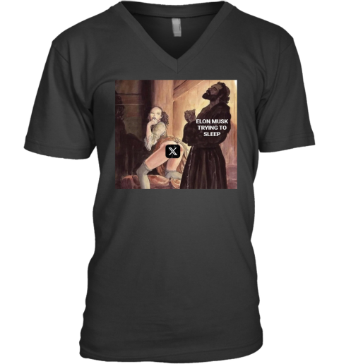 Elon Musk Trying Sleep Meme V Neck T Shirt