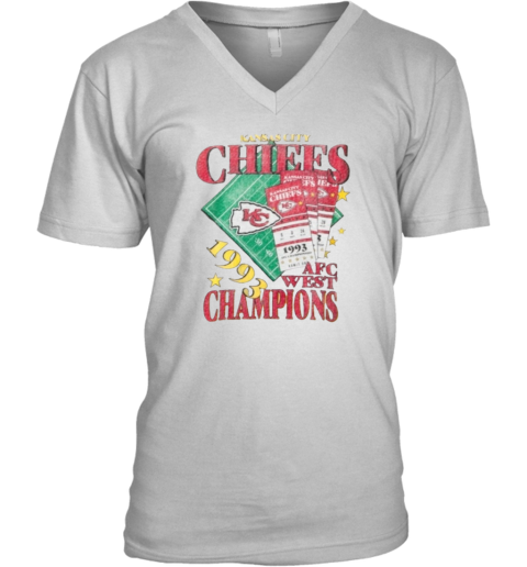 Ashton Gillotte Kansas City Chiefs 1993 Champions V Neck T Shirt