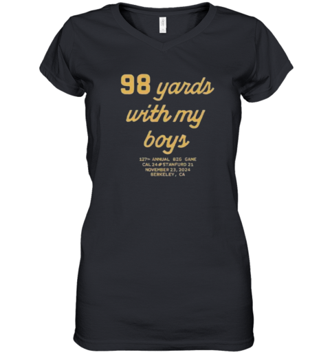 98 Yards With My Boy Women039S V Neck T Shirt