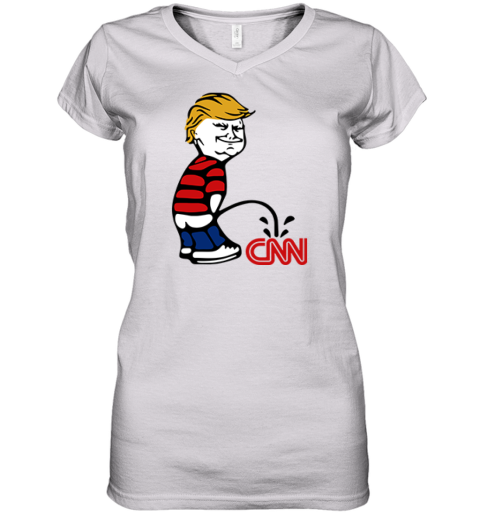 Donald Trump Piss On Cnn Fake News Women039S V Neck T Shirt
