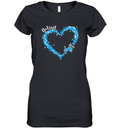 Detroit Lions Fan Big Heart With The Team Logo Women039S V Neck T Shirt