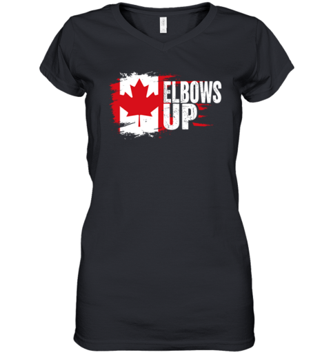 Elbows Up Canada Strong Women039S V Neck T Shirt
