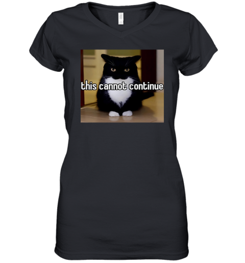 Cat This Cannot Continue Women039S V Neck T Shirt