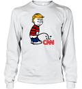 Donald Trump Piss On Cnn Fake News Long Sleeve T Shirt