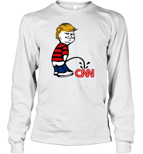 Donald Trump Piss On Cnn Fake News Long Sleeve T Shirt