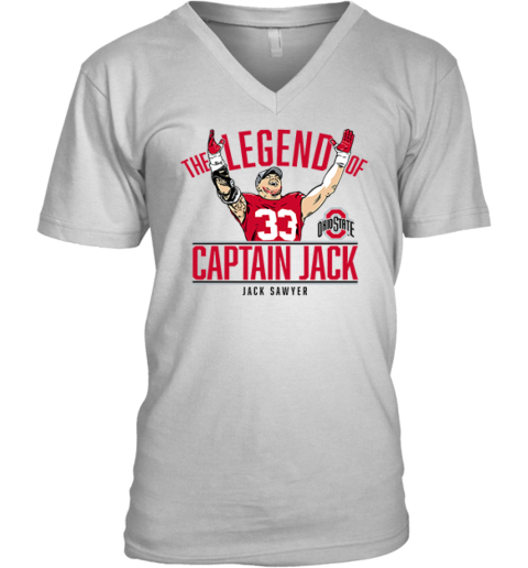 Captain Jack Sawyer The Legend Of Ohio State V Neck T Shirt