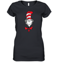Dr Seuss The Cat In The Hat Face Women039S V Neck T Shirt
