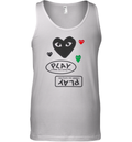 Cdg Play Logo With Black Heart Tank Top