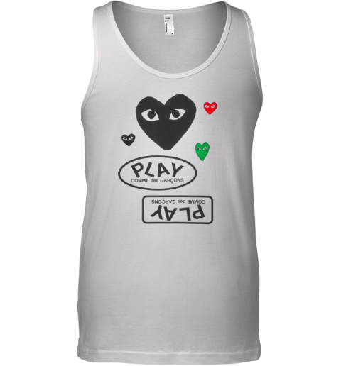 Cdg Play Logo With Black Heart Tank Top