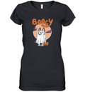 Bluey Ghost Boo Booey Halloween 2024 Women039S V Neck T Shirt