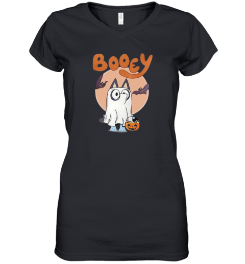 Bluey Ghost Boo Booey Halloween 2024 Women039S V Neck T Shirt