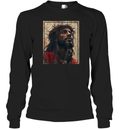 Black Jesus Face Of Jesus Cross With Crown Of Thorns Long Sleeve T Shirt