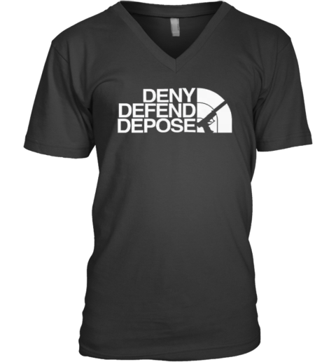 Deny Defend Depose Face V Neck T Shirt