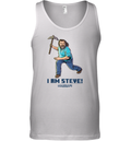 A Minecraft Movie I Am Steve Wielding Stone Pickaxe Tank Top