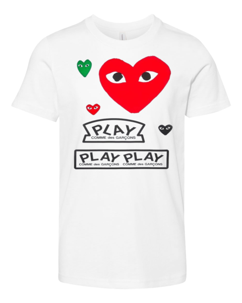Cdg Play Logo With Red Heart Premium Youth T Shirt