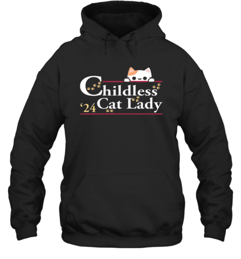 Childless Cat Lady For Kamala Harris 2024 Hoodie