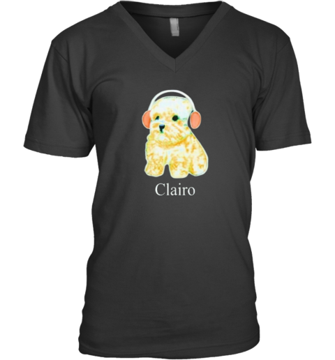 Clairo Dog With Headphones V Neck T Shirt