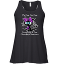 Black Cat Its Fine I039M Fine Fibromyalgia Awareness Racerback Tank
