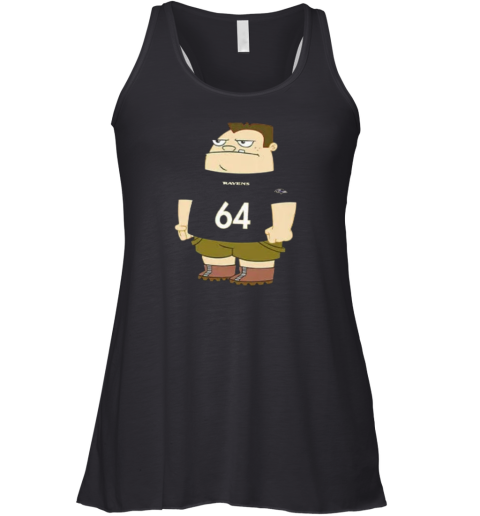 Baltimore Ravens Tyler Linderbaum 64 Buford Van Stomm Racerback Tank