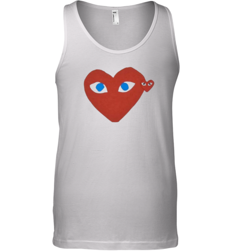 Cdg Play Red Heart Blue Eyed Tank Top