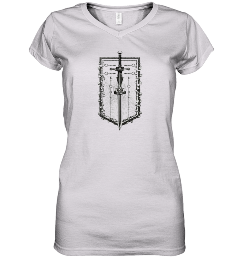 Even In Arcadia Damocles Crest Flag Women039S V Neck T Shirt