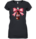 Dr Pepper Pink Bow Coquette Women039S V Neck T Shirt