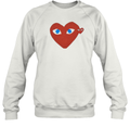 Cdg Play Red Heart Blue Eyed Sweatshirt