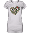 Cdg Play Camo Big Heart Women039S V Neck T Shirt