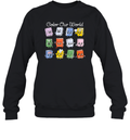 Color Our World Summer Reading 2025 Librarian Teacher Kids Sweatshirt