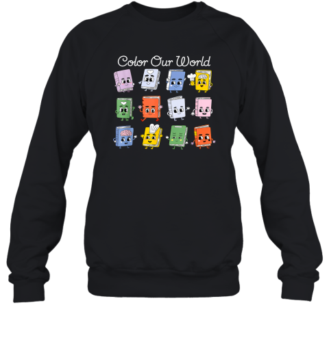 Color Our World Summer Reading 2025 Librarian Teacher Kids Sweatshirt