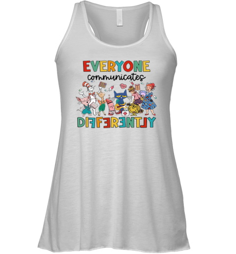 Everyone Communicates Differently Autism Awareness Racerback Tank