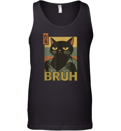 Cat Bruh Meme Japanese Anime Tank Top