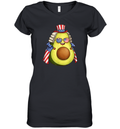 Cute Avocado American Flag Cape 4Th Of July America Usa Women039S V Neck T Shirt
