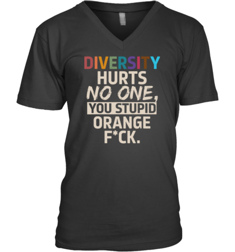 Diversity Hurts No One You Stupid Orange Fuck V Neck T Shirt
