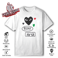 Cdg Play Logo With Black Heart T Shirt